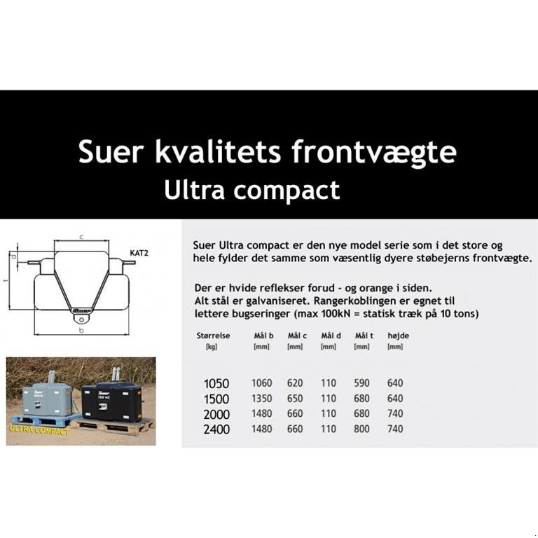 Frontgewicht типа Suer 1050 kg ultra kompakt - www.suer.dk GRATIS LEVERING, Gebrauchtmaschine в Tønder (Фотография 2)