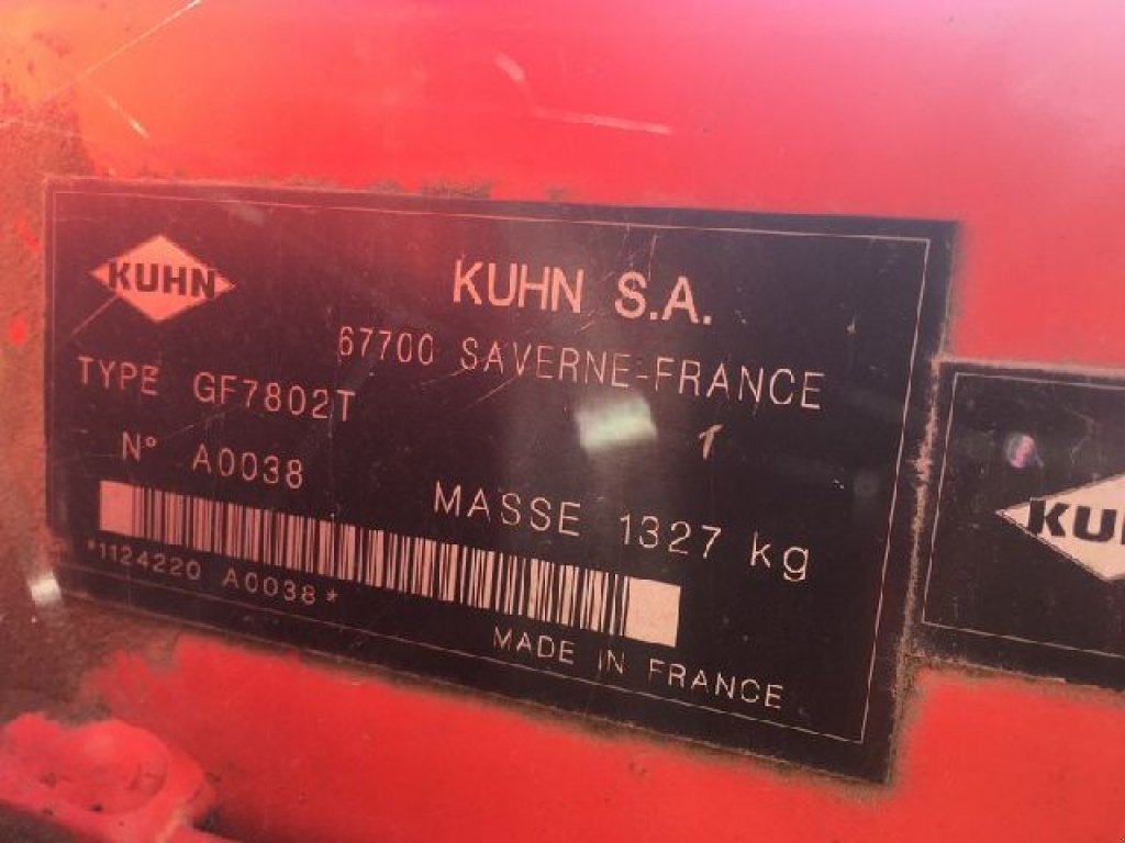 Kreiselheuer типа Kuhn GF 7802 T, Gebrauchtmaschine в ARLES (Фотография 5)