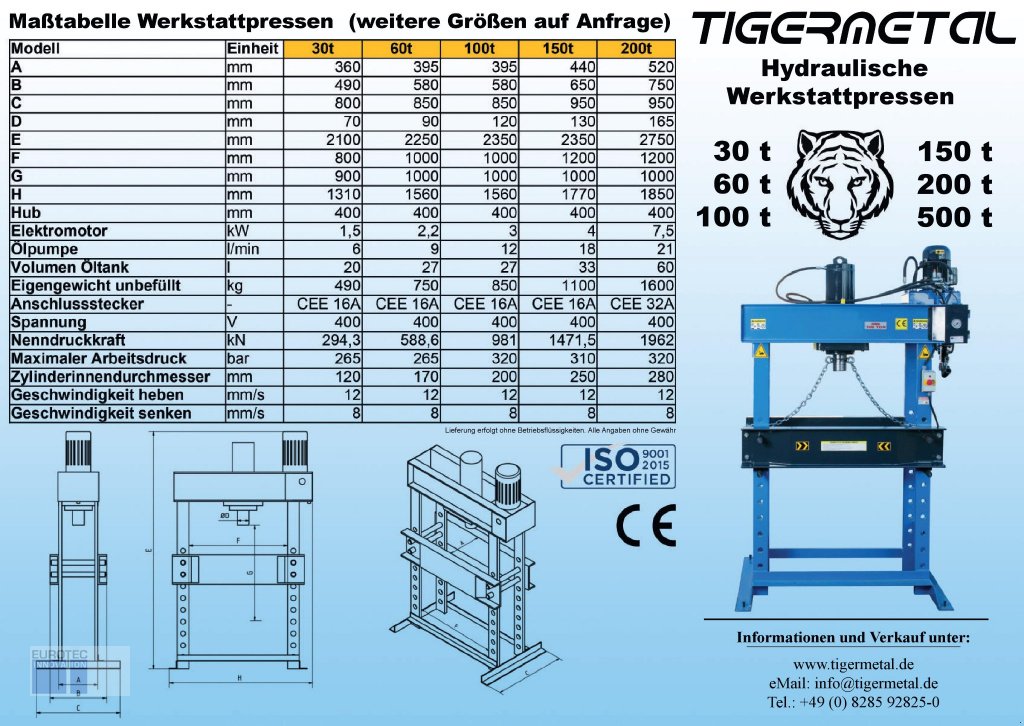 Sonstiges типа Tigermetal Richtpresse 60 Tonnen t, Neumaschine в Burtenbach (Фотография 4)